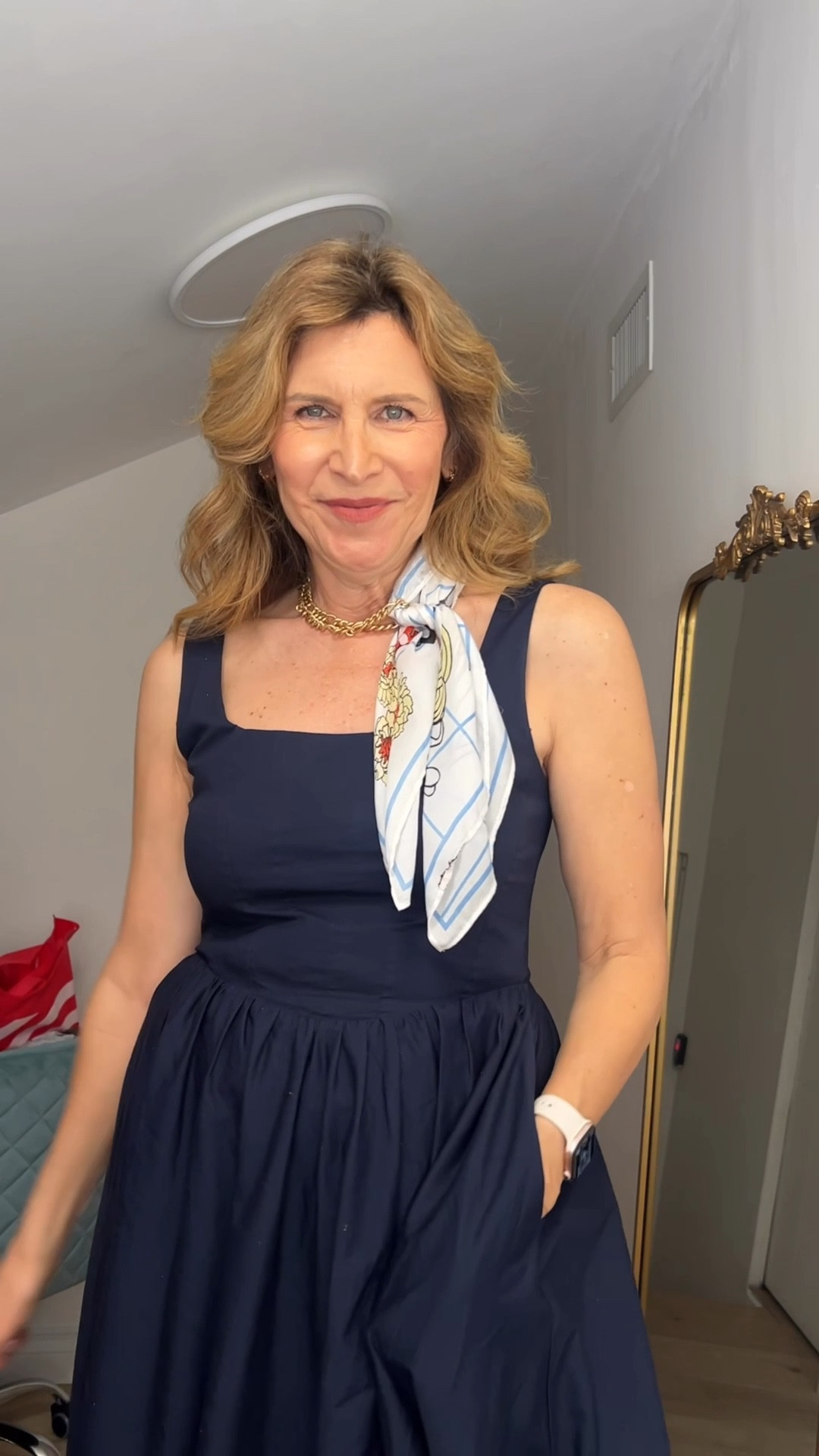 Let’s make a scarf necklace with your favorite scarf and necklace. Pearls work well too! 

#LTKOver40 #LTKootd