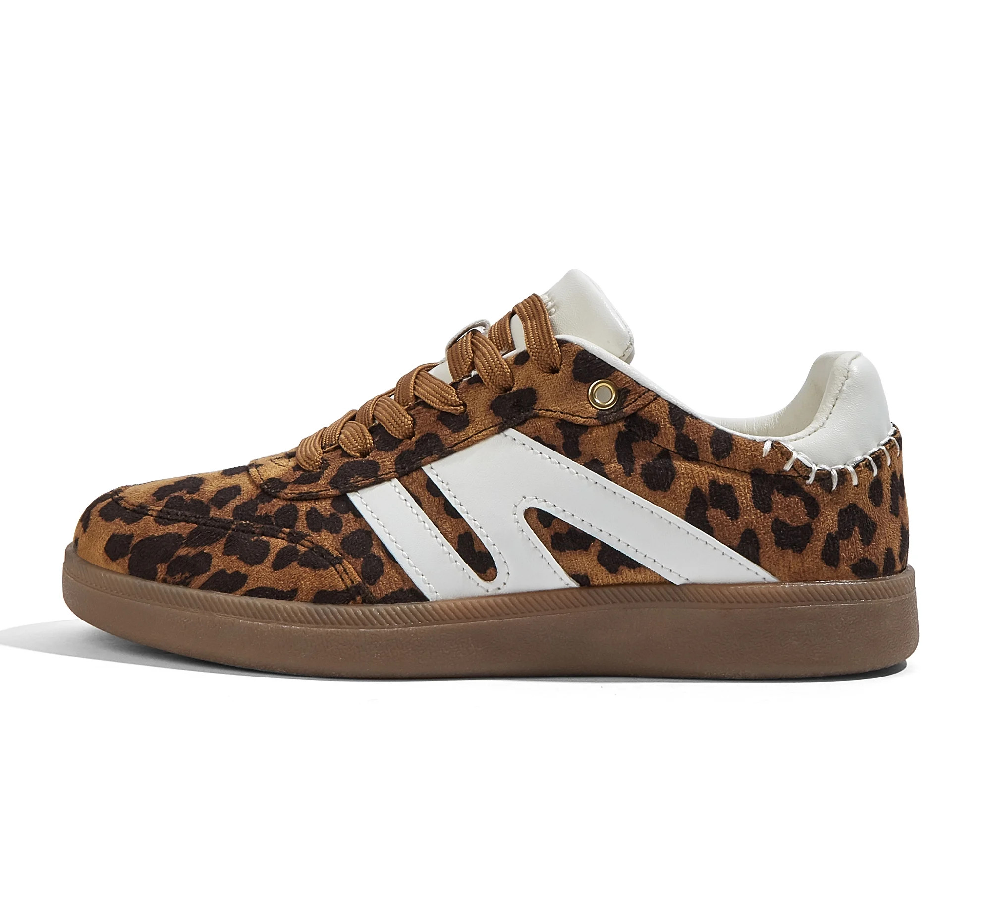 LUCKY STEP Womens Classic Retro Gum Sole Fashion Sneakers Genuine Leather Anti Slip Casual Shoes,Leopard - Walmart.com | Walmart (US)