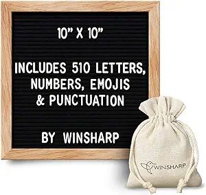 Changeable Felt Letter Board + Eisel Stand + Letters, Numbers (10" x 10") | Amazon (US)