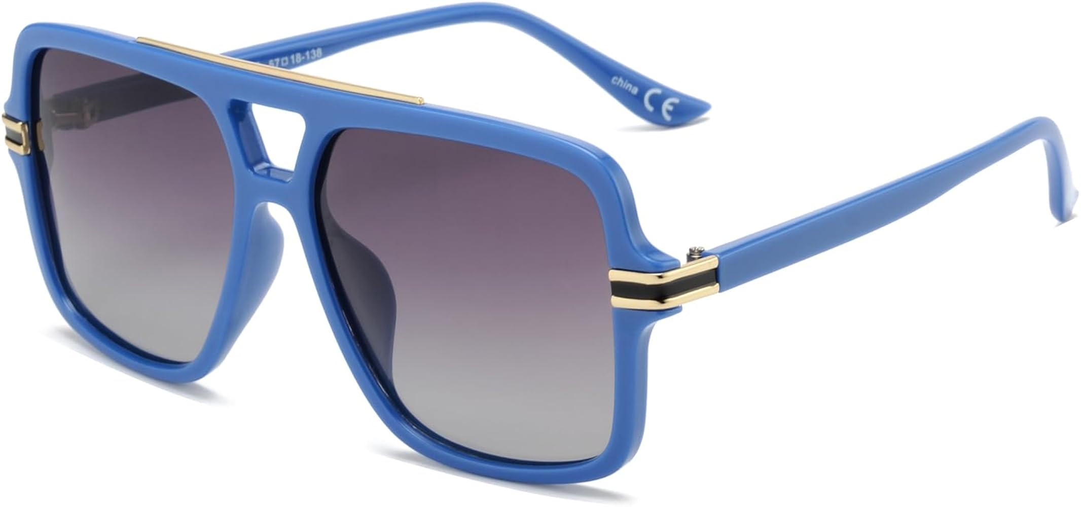 OUWEN Retro Oversized Polarized Square Sunglasses Womens Mens, Trendy Designer Big Rectangle Sun ... | Amazon (US)