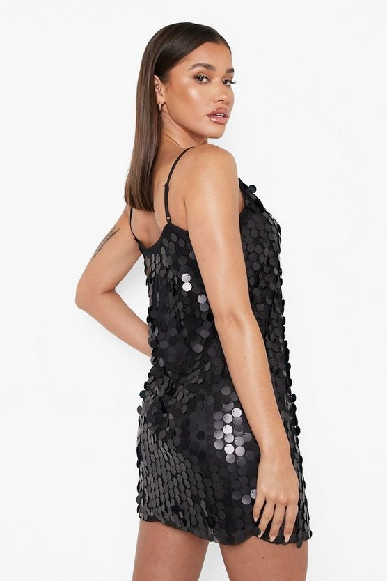 Rivinda Disc Sequin Slip Dress | Boohoo.com (US & CA)