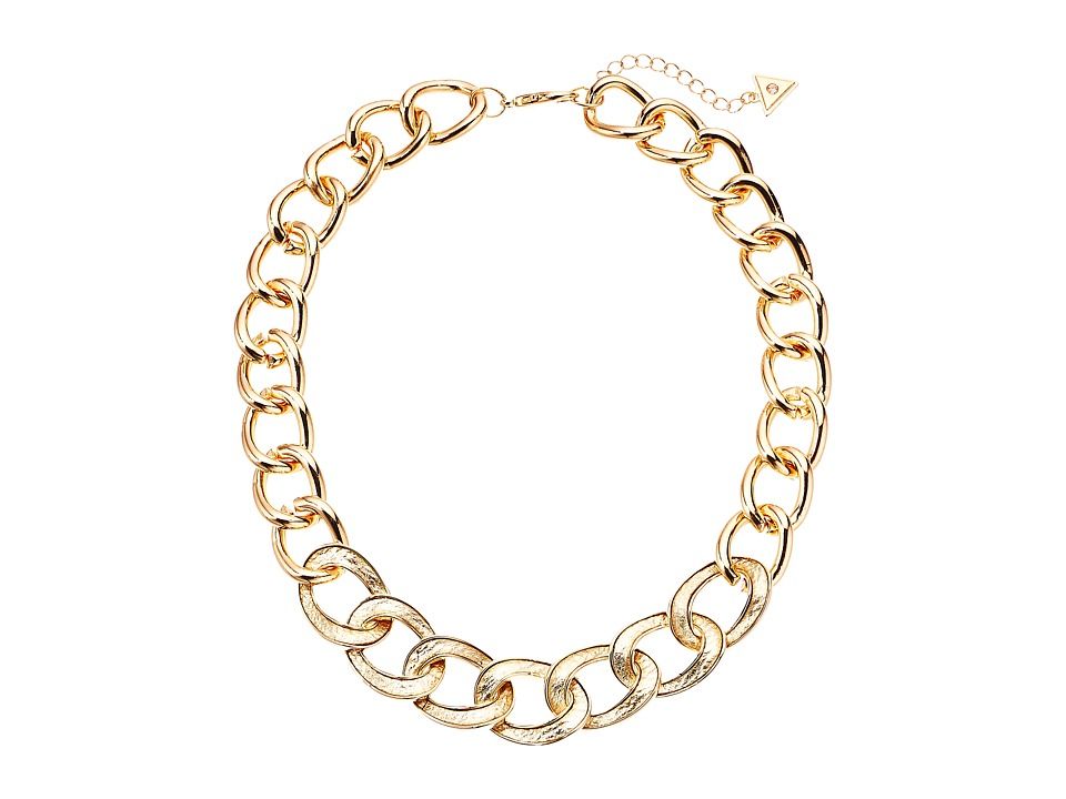 GUESS - Graduated Link Necklace (Gold/Gold Glitter) Necklace | Zappos