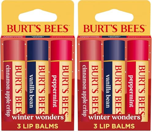Burt's Bees Stocking Stuffers, Winter Wonders Lip Balm Set for Christmas Gifts, With Responsibily Sourced Beeswax, Natural Origin Lip Care, 3 Tubes, 0.15 oz. (Pack of 2) | Amazon (US)