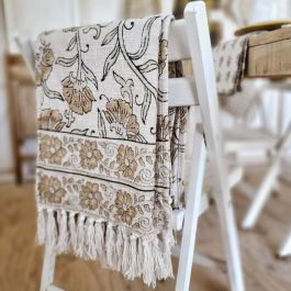 Flowing Floral Block Print Throw Blanket | Antique Farm House