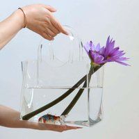 Acrylic Glass Bag Vase, Tote Bag, Vase Fish Tank, Plant Stand, Scandinavian Decor | Etsy (US)