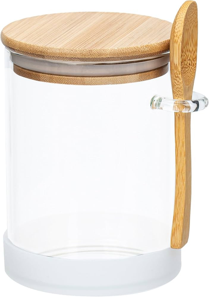 Glass Jars with Bamboo Lids and Spoon Airtight, 18.5Oz Food Storage Containers for Sugar Coffee N... | Amazon (US)