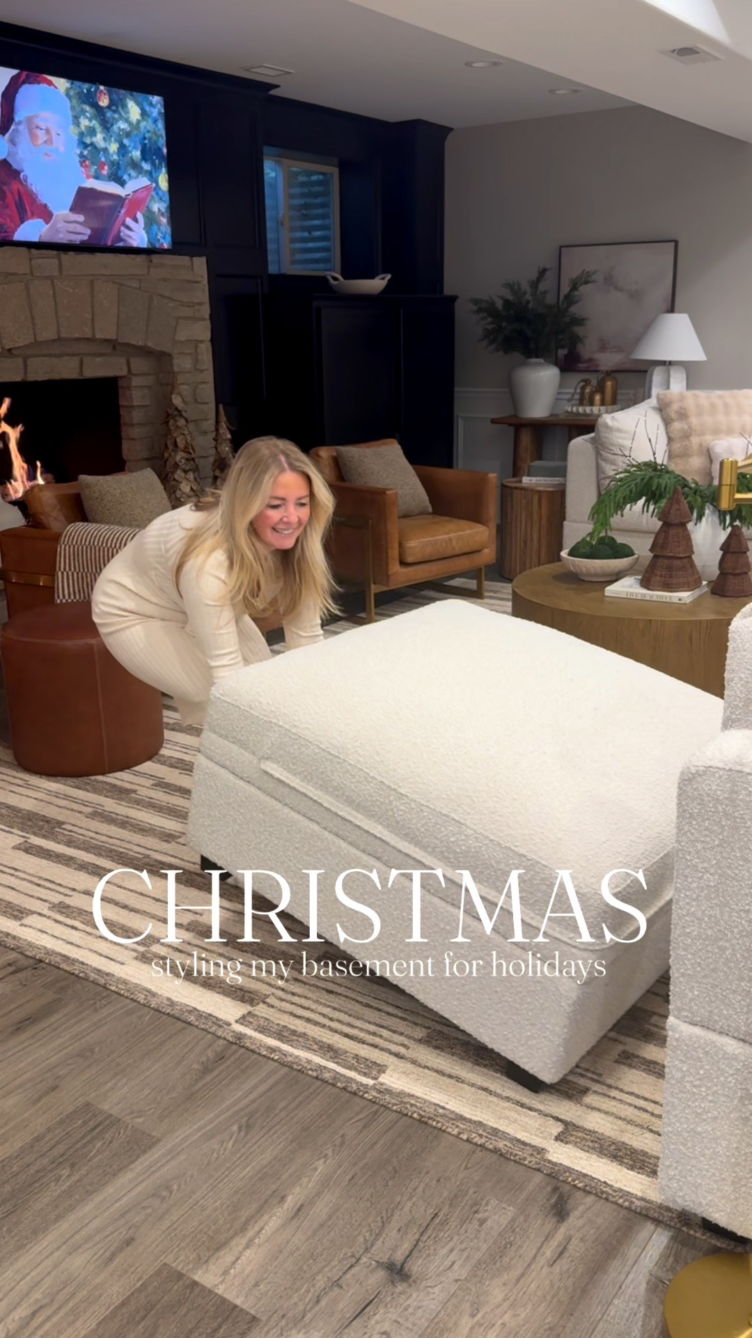 Comment BASEMENT for links! ✨ We absolutely love our Kova sectional! It’s modular, durable and has that sink-in comfort that cannot be beat. We have the grand corner + storage ottoman here in our basement, but we also have other variations in our Great room and Bonus room! They are all amazing, timeless and more importantly family friendly with performance fabric options. And the best part is that it’s on sale now!! 

#myalbanypark #ad #basement #holidayhome #christmas #holidays #livingroom #cozyhome #sectional #rug #basementinspo #christmasdecor 

#LTKHome #LTKHoliday #LTKSeasonal