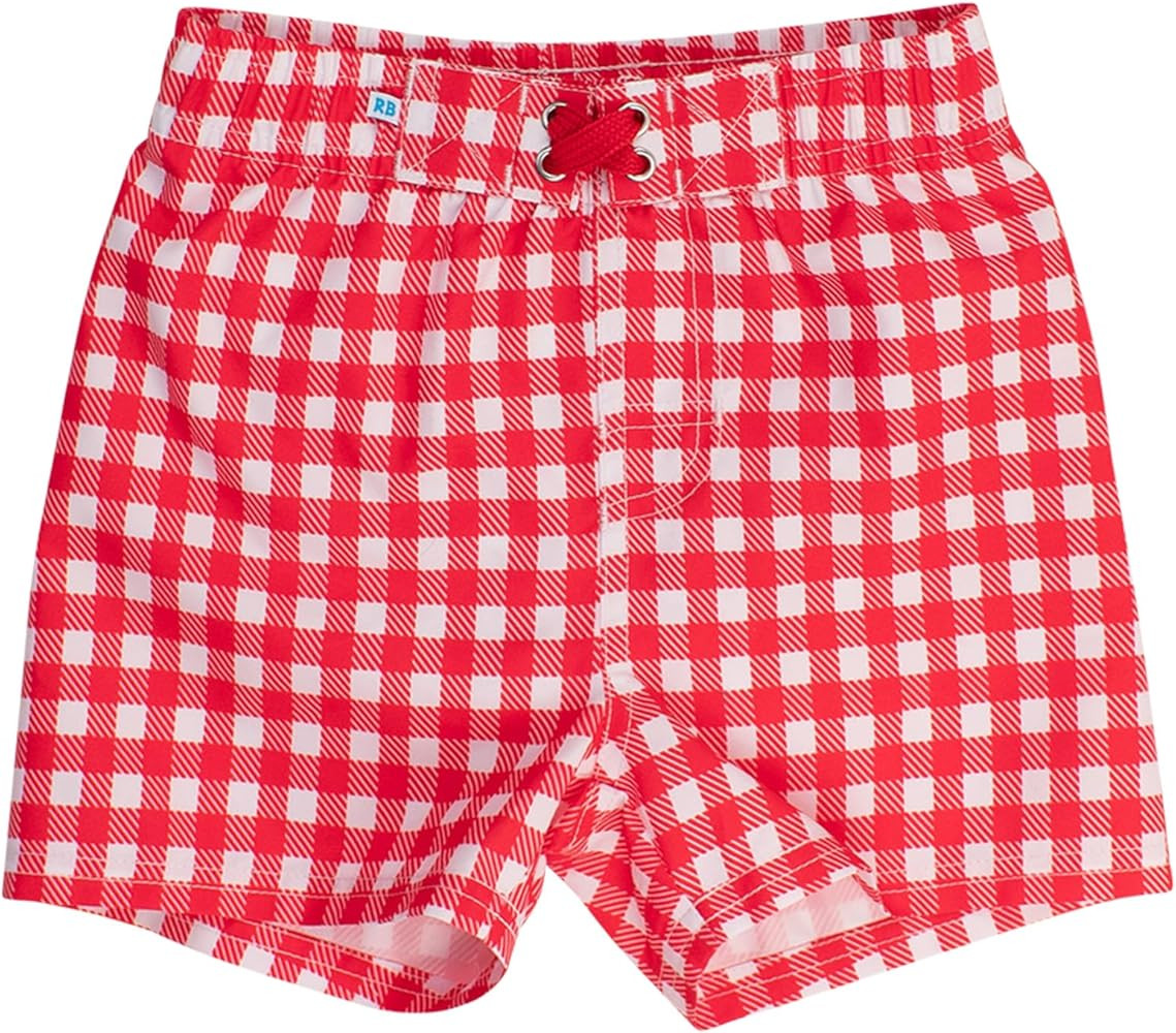 RUGGEDBUTTS Boys UPF50+ Sun Protection Gingham Swim Trunks | Amazon (US)