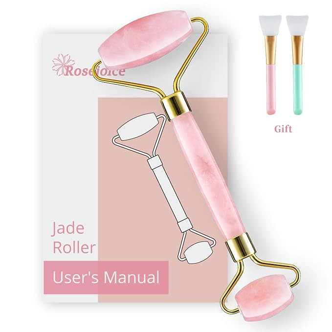 Rosejoice Pink Rose Quartz Jade Roller for Face- Face Roller for Eye Puffiness,Anti Aging,Gift fo... | Amazon (US)