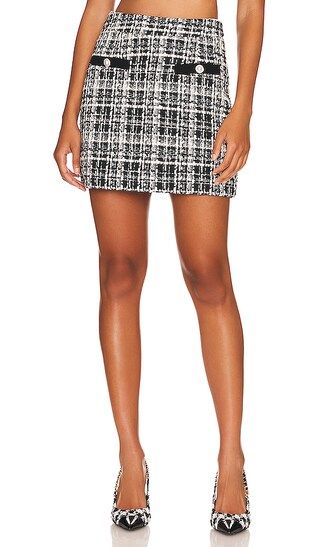 Alessandra Mini Skirt in Black & White | Revolve Clothing (Global)