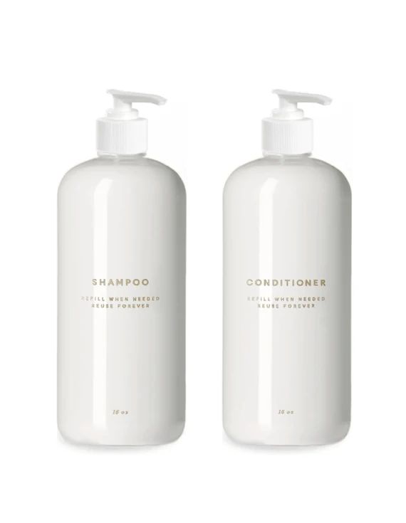 Shampoo & Conditioner Set  16oz White Plastic Opaque | Etsy Canada | Etsy (CAD)