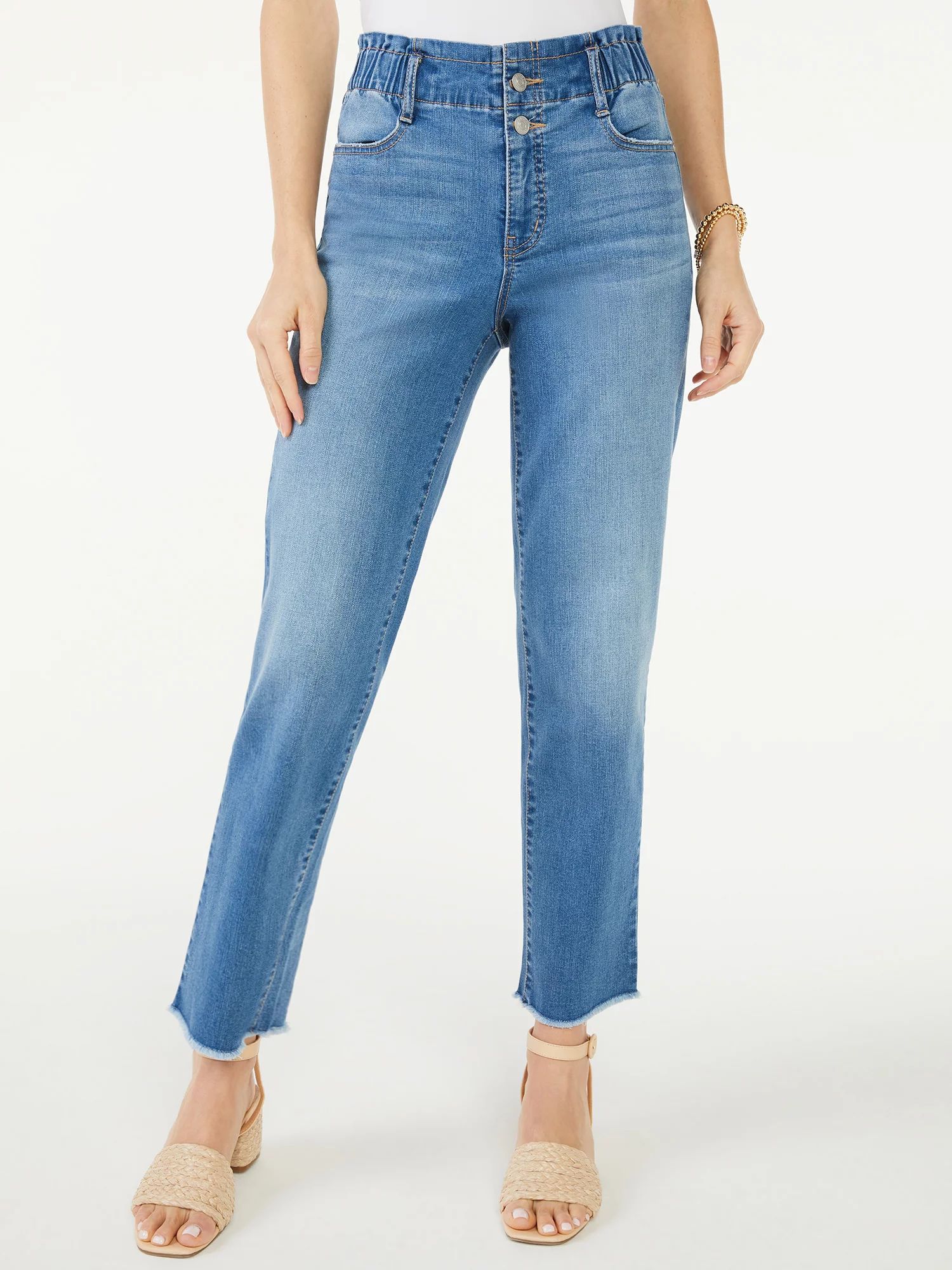 Scoop Women's High-Rise Straight Crop Jeans | Walmart (US)