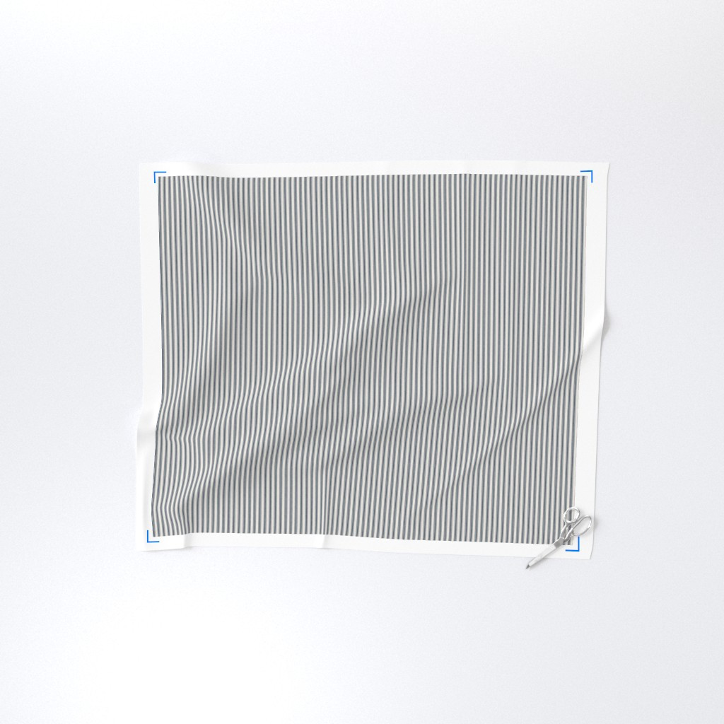 Fabric in Classic Ticking Stripe in Denim Blue - Vertical | Spoonflower