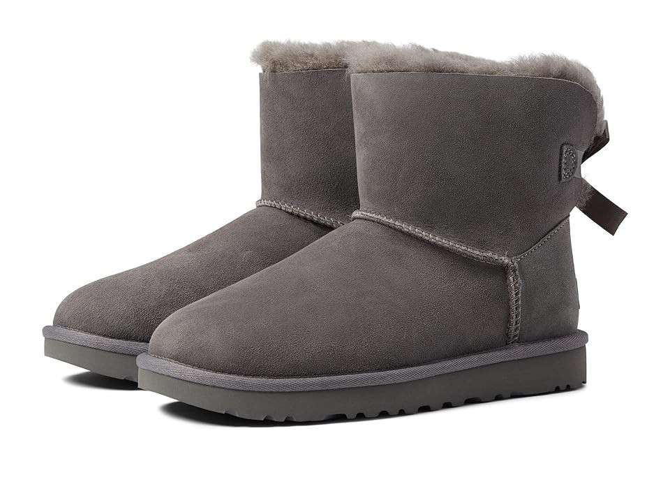 UGG Mini Bailey Bow II (Grey) Women's Boots | Zappos