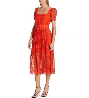 Self-Portrait A-line Dress Hollowed out Backless Midi Dress for Women Red  | eBay | eBay US