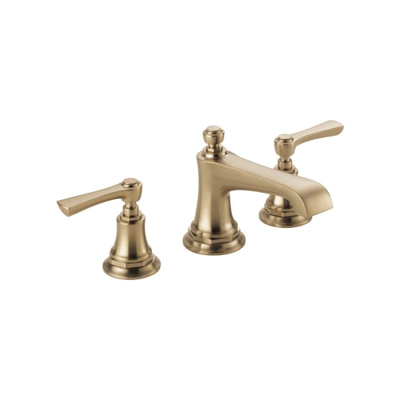 Brizo 65360LF-LHP-ECO Rook 1.2 GPM Widespread Bathroom Faucet with Pop-Up Drain Luxe Gold Faucet Bat | Build.com, Inc.