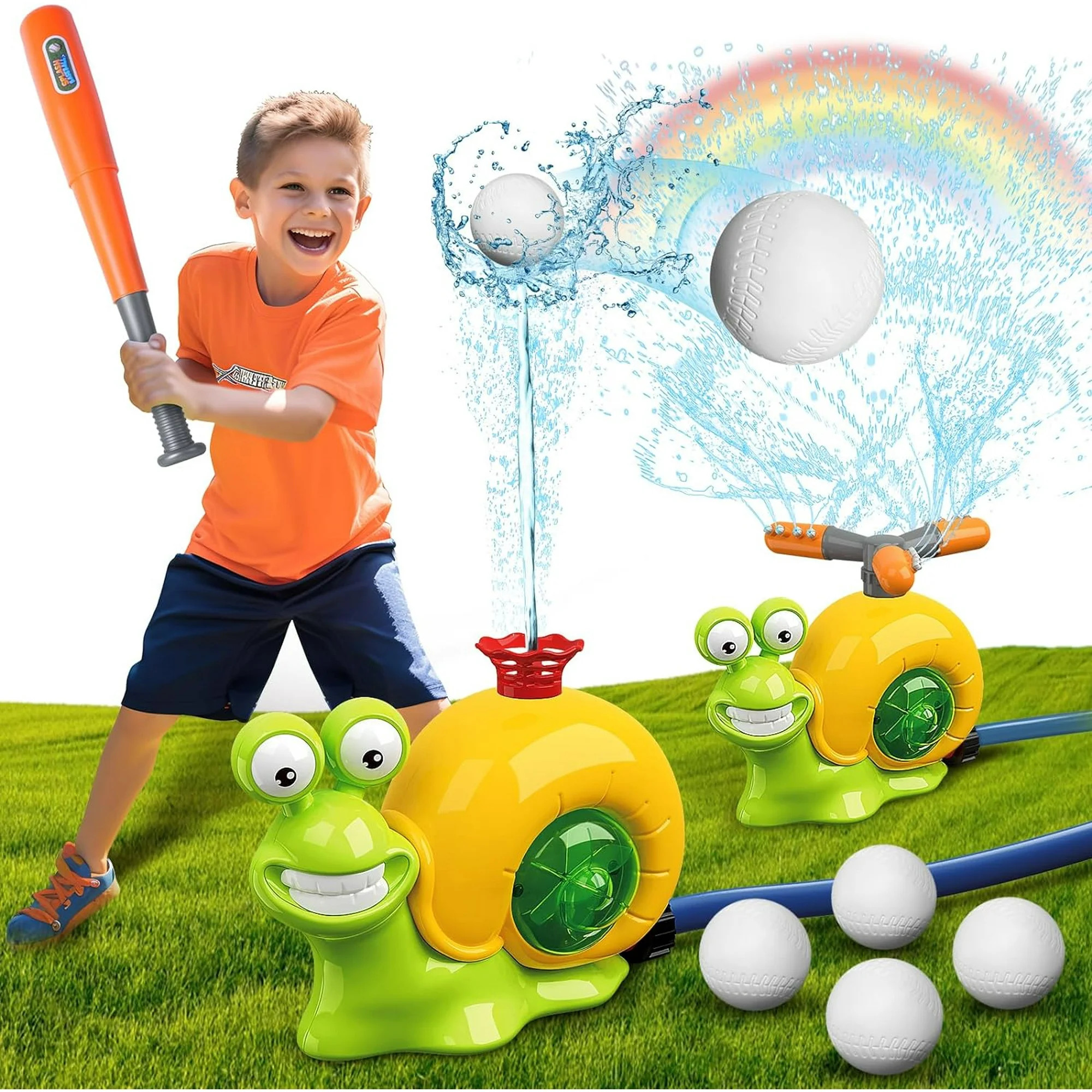 Water Sprinkler Baseball Toy for Kids Outdoor Play, 2 in 1 Snail Summer Water Game with 2 Sprinkl... | Walmart (US)