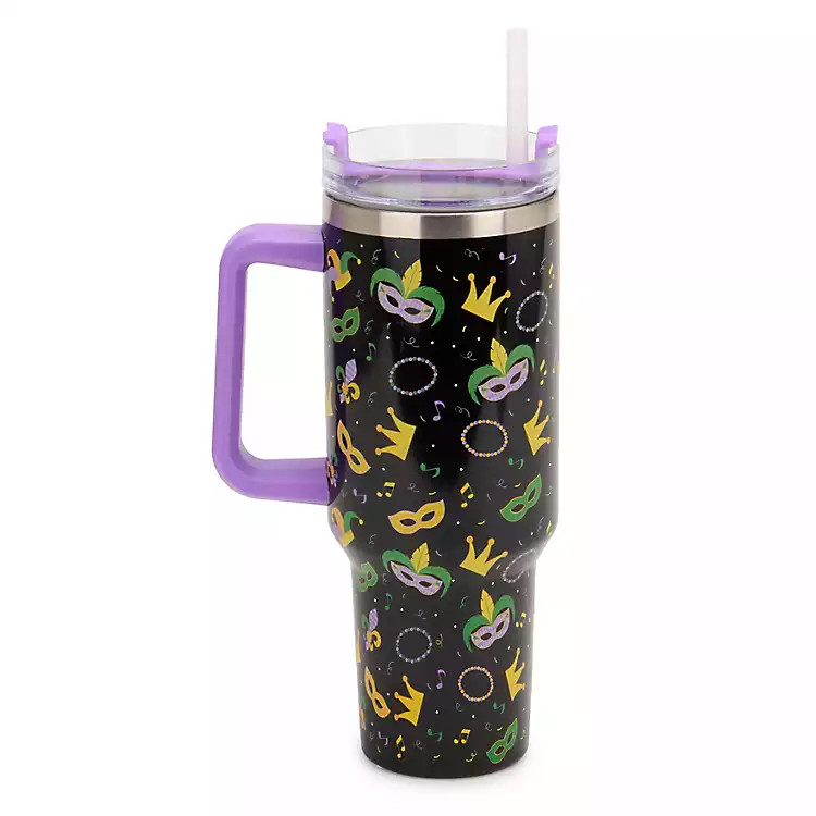 Mardi Gras 40 oz Insulated Tumbler | Kirklands Home | Kirklands