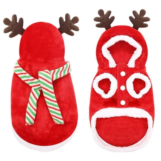 Careslong Pet Christmas Costume, Winter Warm Reindeer Costume for Dogs, Hooded Jacket Coat for Do... | Walmart (US)