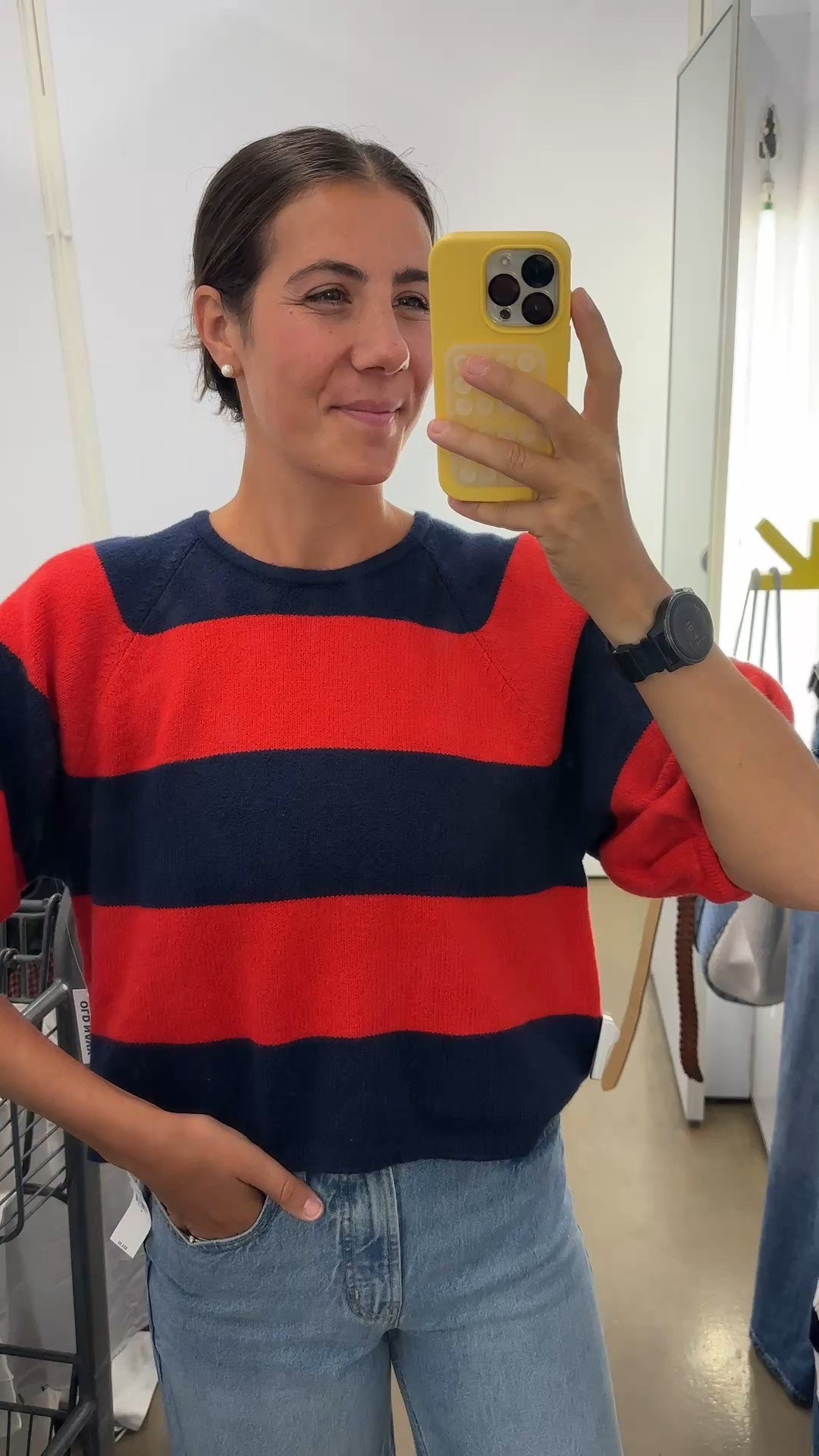 I love this color combination! Navy & red. This is a great transitional piece! Paired with my favorite jeans from #oldnavy #transitionalpiece

#LTKSeasonal #LTKFamily #LTKFindsUnder50