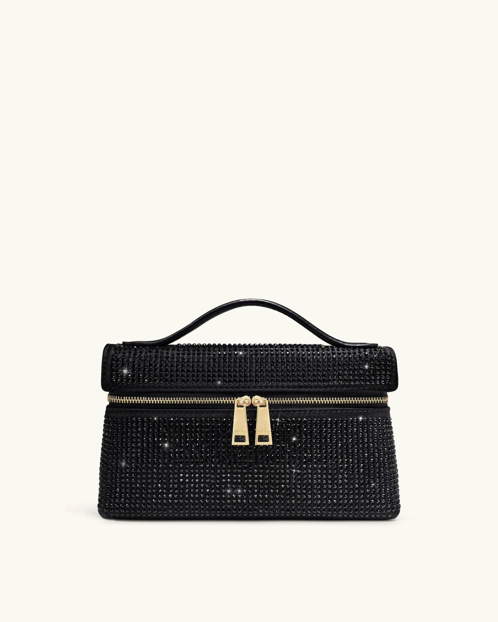 Thea Artificial Crystal Top Handle Bag - Black | JW PEI US