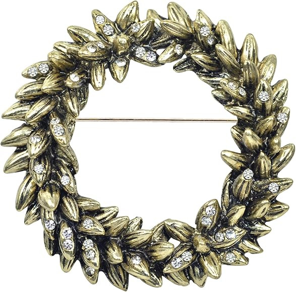 Gyn&Joy Christmas Floral Wreath Gift Brooch pin | Amazon (US)