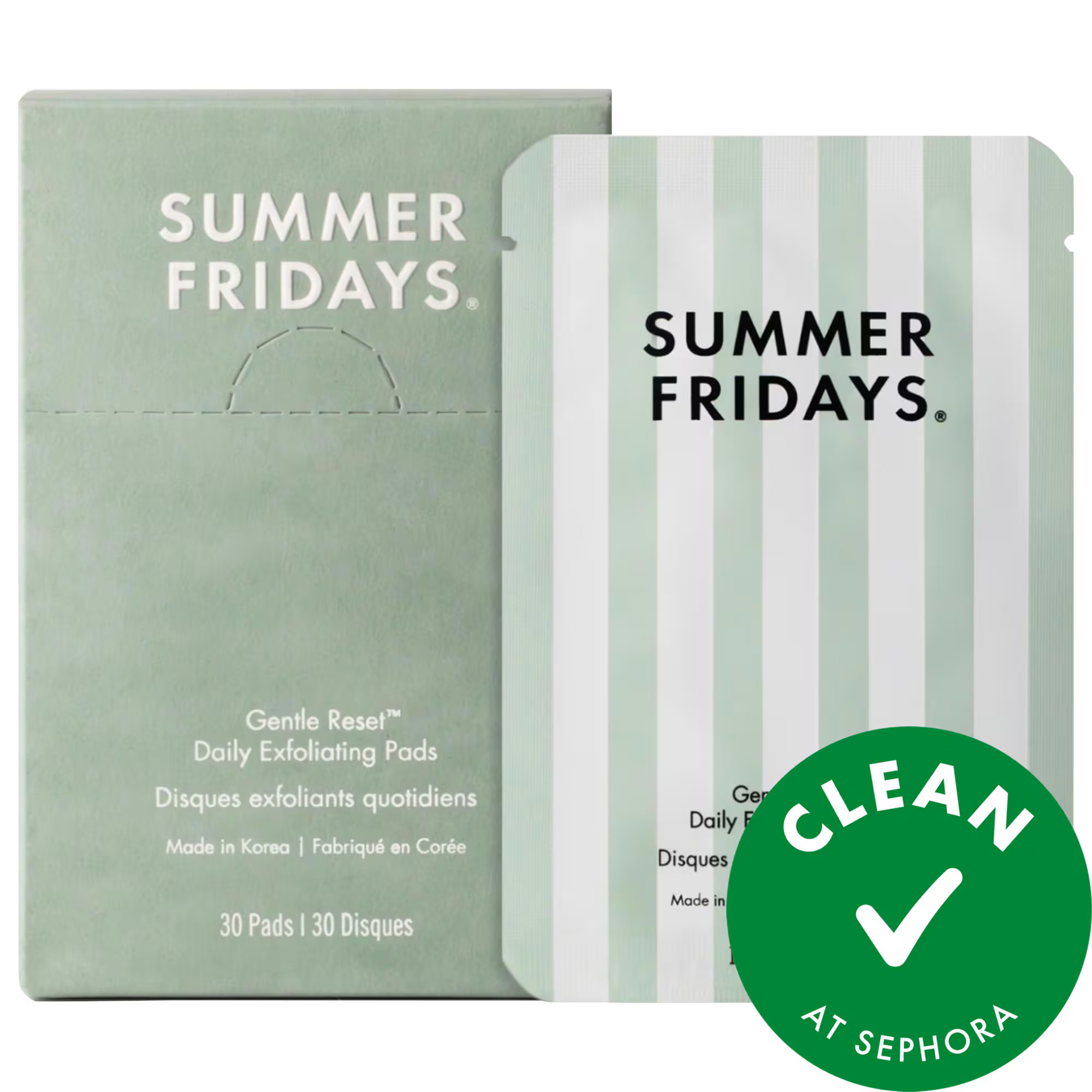Summer Fridays Gentle Reset Daily Exfoliating Pads to Smooth + Minimize Pores with AHAs 30 pads/box | Sephora (US)