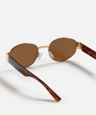 LANA METAL OVAL SUNGLASSES - GOLD | Sportsgirl