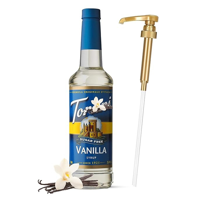 Jimoco® Syrup Pump Dispenser + Torani® Sugar Free Vanilla Syrup, 25.4 oz - Coffee Syrup Pump & ... | Amazon (US)