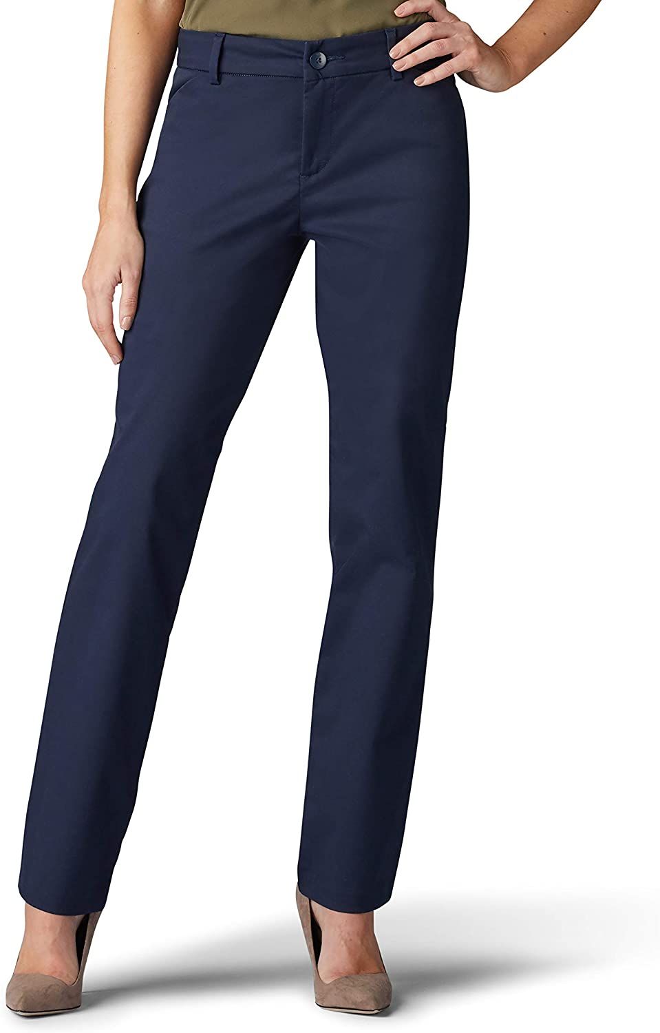 Lee Women's Wrinkle Free Relaxed Fit Straight Leg Pant | Amazon (US)