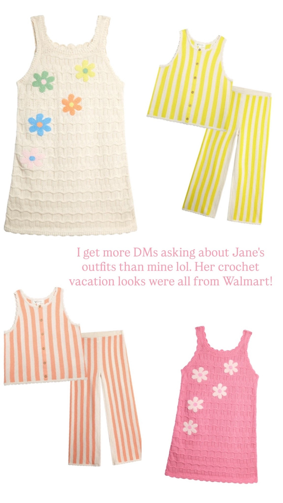 Walmart tween summer vacation crochet cover ups and sets 

#LTKKids #LTKTravel