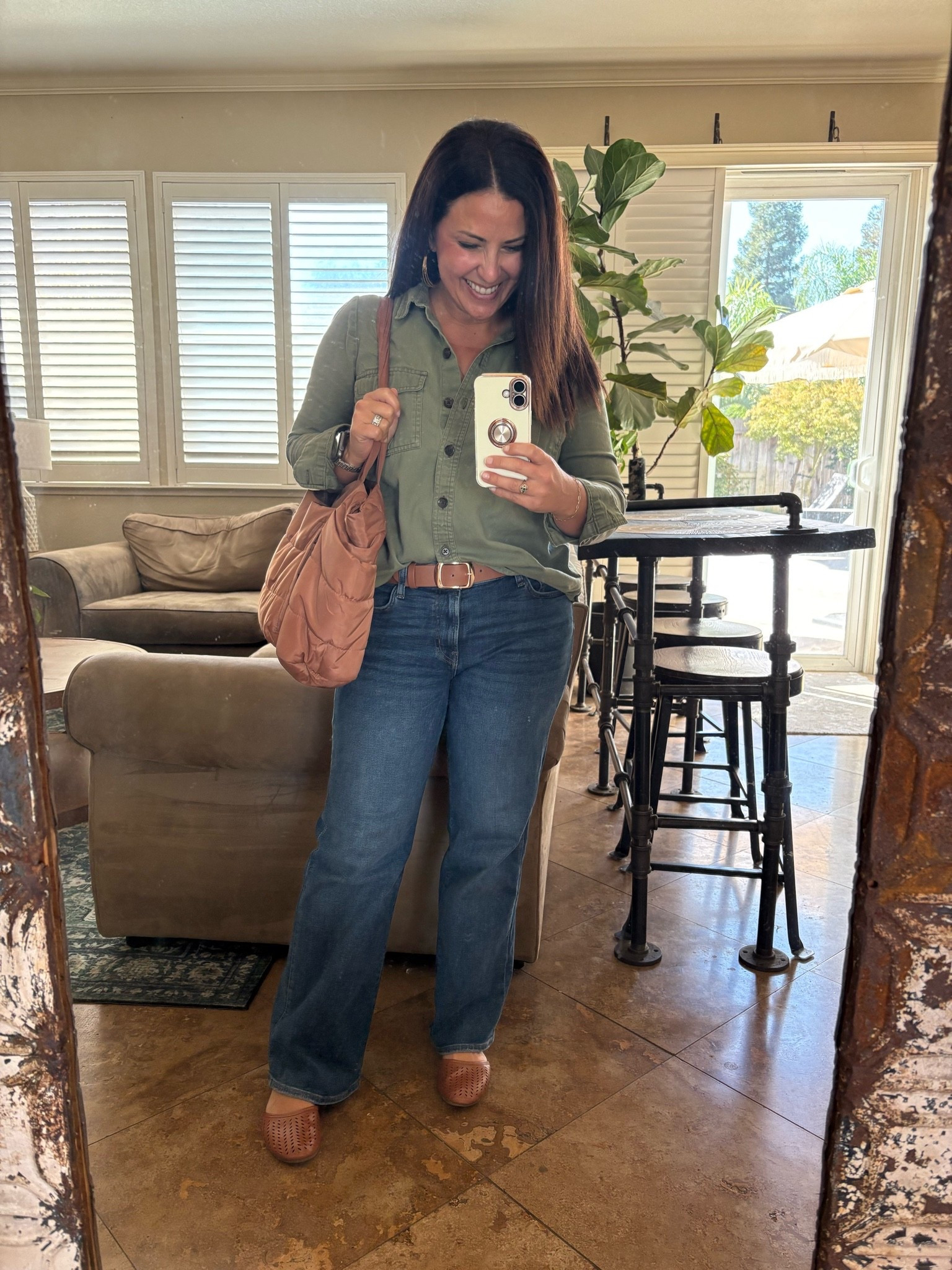 First day of fall 🍂 and keeping my teacher outfit easy + comfortable! This olive utility shirt, straight-leg jeans, and these memory foam shoes are the perfect combo for a full day on my feet. 🤎

Fall teacher outfit | teacher style | casual teacher outfit | petite style | fall workwear | comfortable work shoes

#LTKootd #LTKWorkwear #LTKPetite