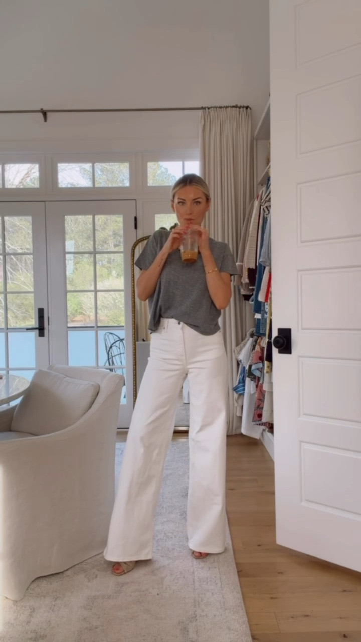 You can never go wrong with a simple tee & a pair of jeans! I added a neutral statement necklace to make the outfit a little more elevated! Wearing S/4! This tee, white jeans, and these wedges are on sale!

Loverly Grey, spring outfit, spring looks, white jeans, everyday tee, closet staples 

#LTKSeasonal #LTKSaleAlert