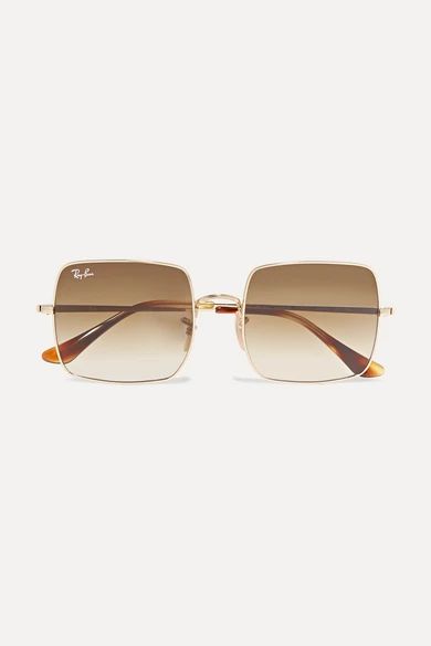 Square-frame gold-tone sunglasses | NET-A-PORTER (UK & EU)