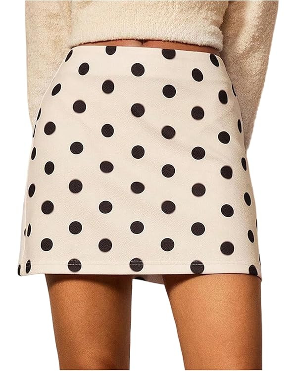 MakeMeChic Women's Polka Dots Y2k Mini Skirt Cute Short Skirts | Amazon (US)