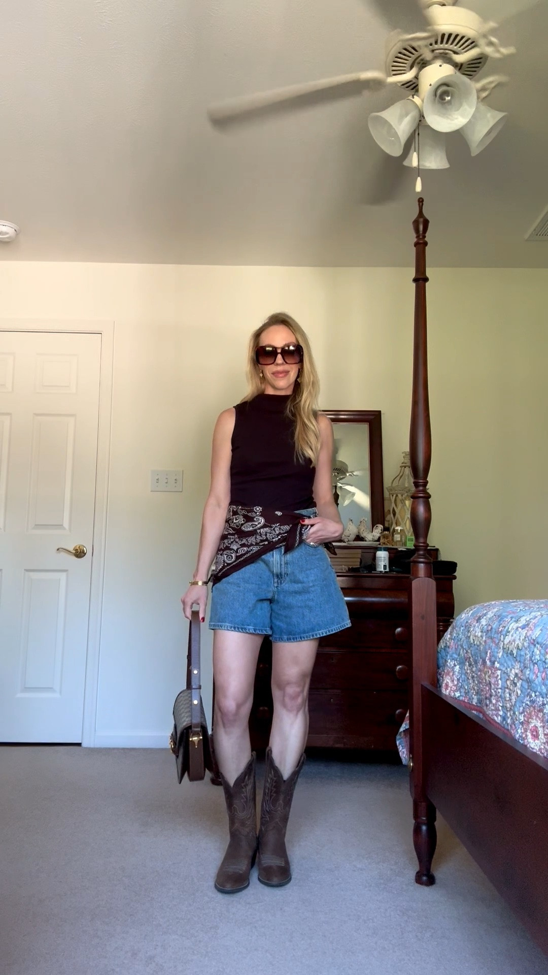 Country concert outfit, western outfit, bandana scarf tied at waist, cowboy boots

#LTKOver40 #LTKSeasonal #LTKSaleAlert