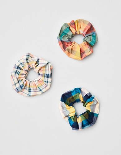 AEO Plaid Scrunchies 3-Pack | American Eagle Outfitters (US & CA)