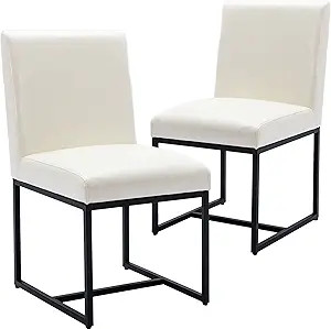 HNY Comfortable Modern Kitchen Chairs Set of 2, PU Leather Kitchen & Dining Room Chair, Upholster... | Amazon (US)
