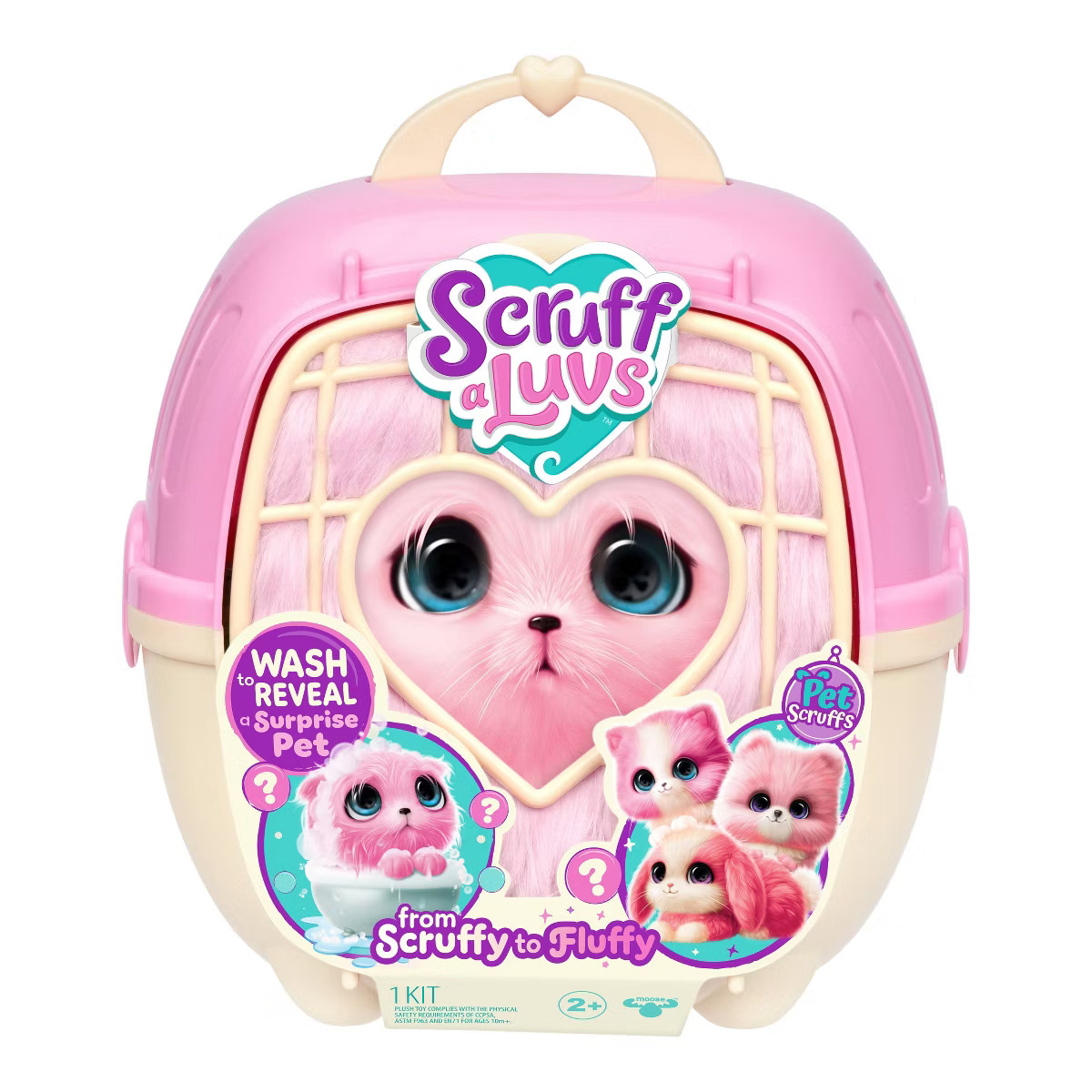 SCRUFF-A-LUVS Single Pet - Pink: Stuffed Dog, Cat, or Rabbit Toy, 8.66" Polyester Doll | Target