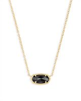 Elisa Gold Pendant Necklace in Black Opaque Glass | Kendra Scott