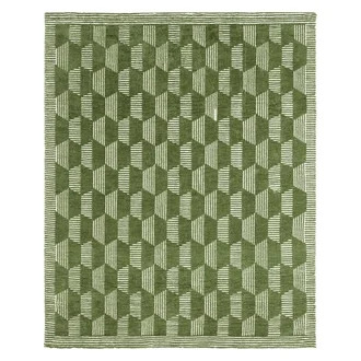Beautiful Tufted Thyme Green Geometric Stripe Indoor Area Rug by Drew Barrymore, 9' x 12' | Walmart (US)