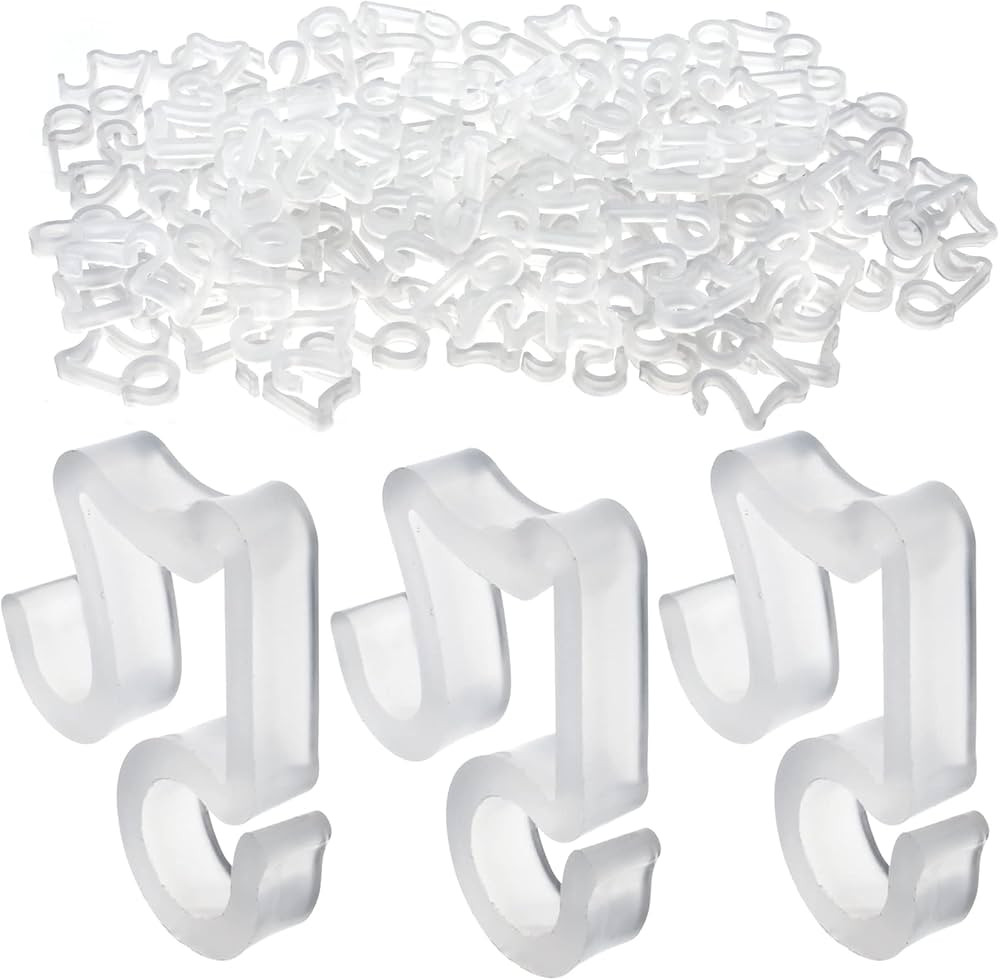 AccEncyc 100 Pcs Outdoor Light Clips Hooks for Outdoor String Lights Gutter Clips for Hanging Chr... | Amazon (US)