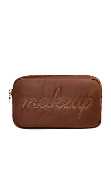 Stoney Clover Lane "makeup" Embroidered Small Pouch in Espresso from Revolve.com | Revolve Clothing (Global)