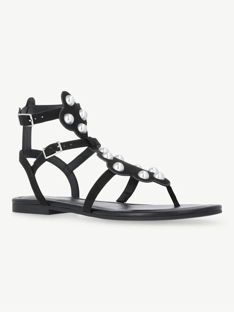 No Boundaries Women's Studded Gladiator Sandals | Walmart (US)