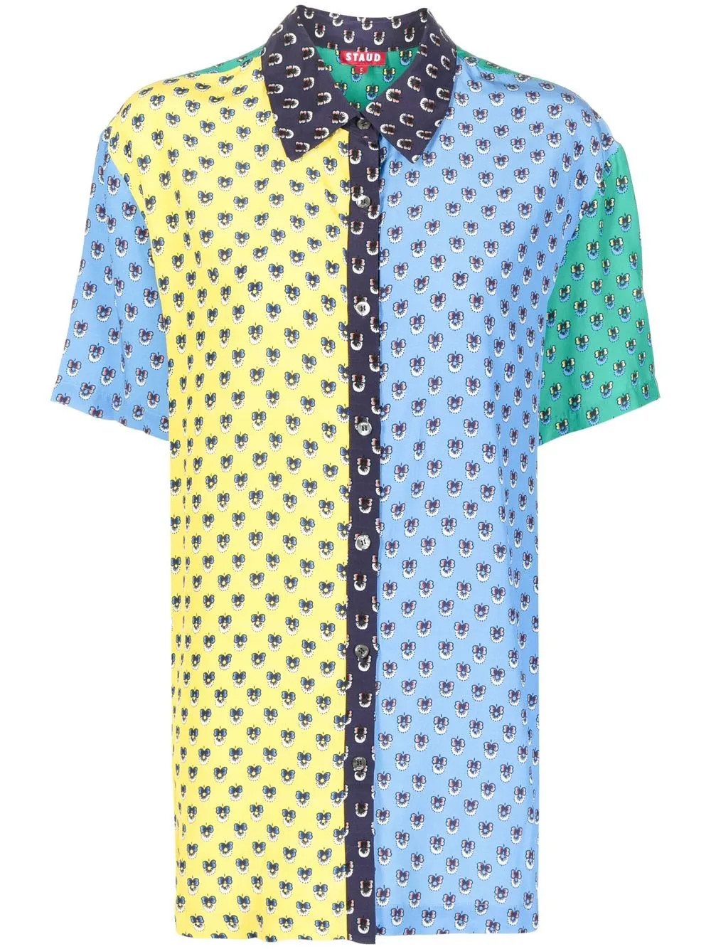 geometric-print panelled shirt | Farfetch Global