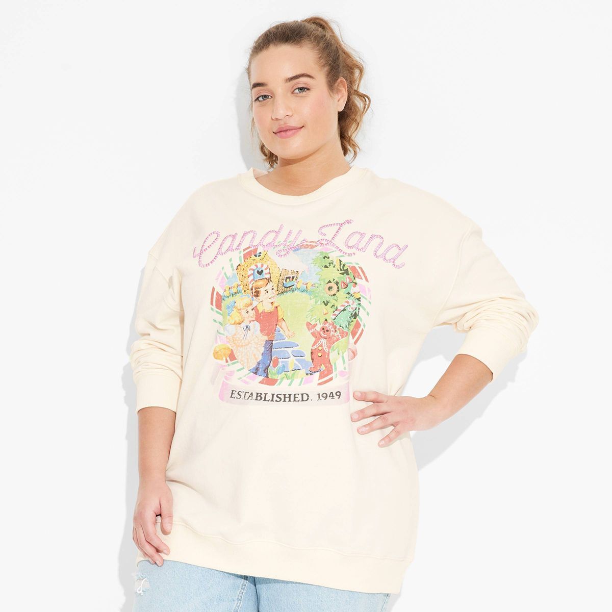 Women's Candy Land Graphic Sweatshirt - Ivory | Target