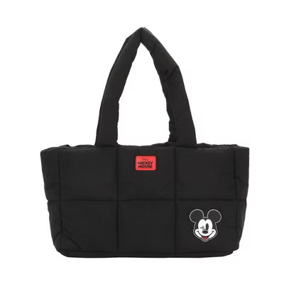 Mickey Mouse Quilted Puffer Tote Bag with Rubber and PU Badge | Target