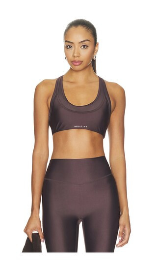 P.E Nation Fusion Sports Bra in Brown. - size S | Revolve Clothing (Global)