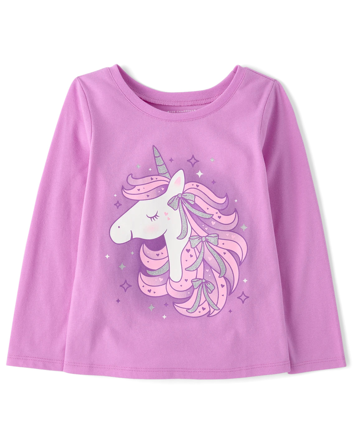 Baby And Toddler Girls Unicorn Bow Graphic Tee - purple | The Children's Place