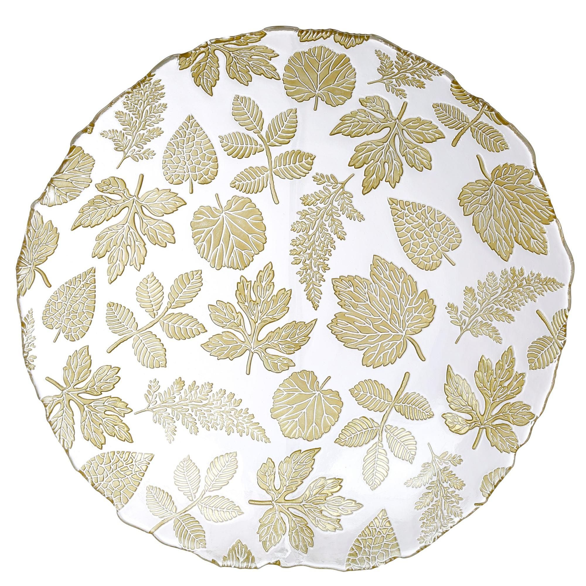 17" Round Green Leaf Decorative Platter-Green-4210132784880   | Burkes Outlet | bealls